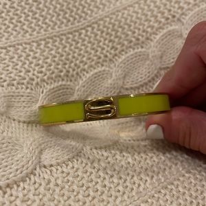 Neon yellow and gold S bangle